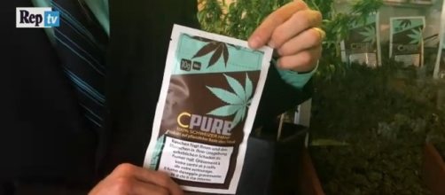 Una busta di "Cpure", marijuana con un tenore di thc compreso tra lo 0,2 e lo 0,3 per cento.