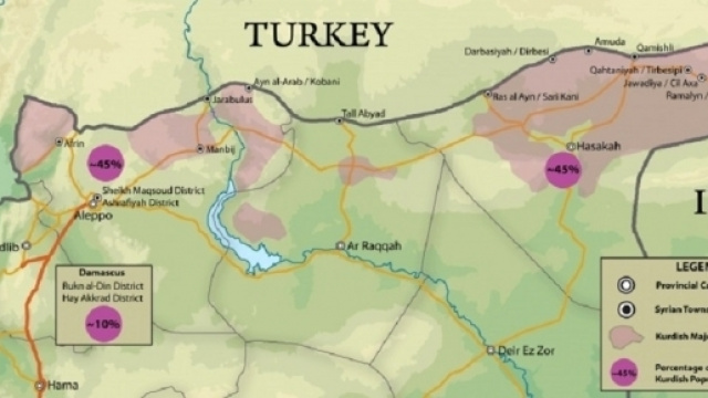 I cantoni sotto il controllo curdo nel Nord della Siria