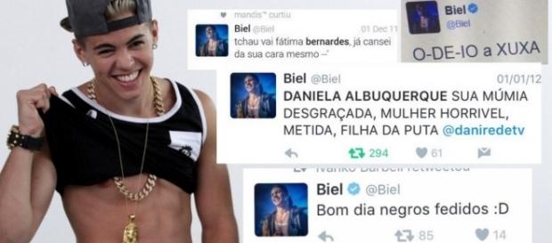 Biel faz ataques na internet - Foto/Montagem Biel faz ataques na internet - Foto/Montagem