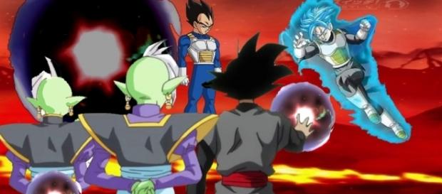 Trunks pelea a muerte contra Zamasu. Trunks pelea a muerte contra Zamasu.