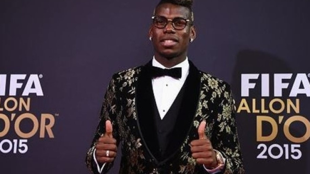 Paul Pogba alla cerimonia per il pallone d'oro 2015