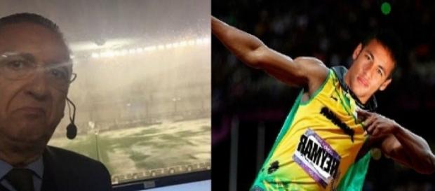 Galvão Bueno e Neymar - Foto/Montagem Galvão Bueno e Neymar - Foto/Montagem