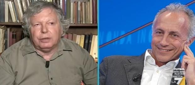 Massimo Fini a In Onda. In studio, anche Marco Travaglio. Massimo Fini a In Onda. In studio, anche Marco Travaglio.