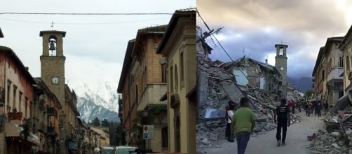 Amatrice antes y después del terremoto