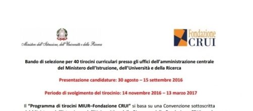 Fondazione CRUI tirocini curriculari.