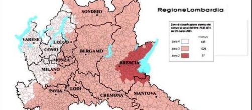 Mappa sismica della Regione Lombardia