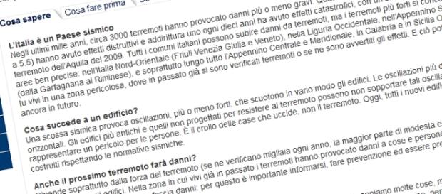 Il vademecum on line della Protezione civile Il vademecum on line della Protezione civile