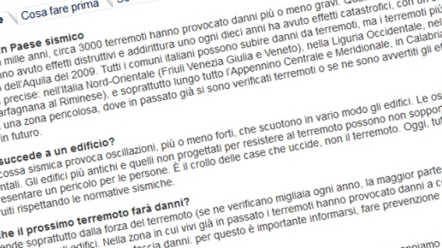 Il vademecum on line della Protezione civile