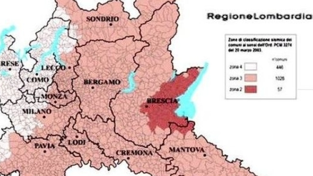 Mappa sismica della Regione Lombardia