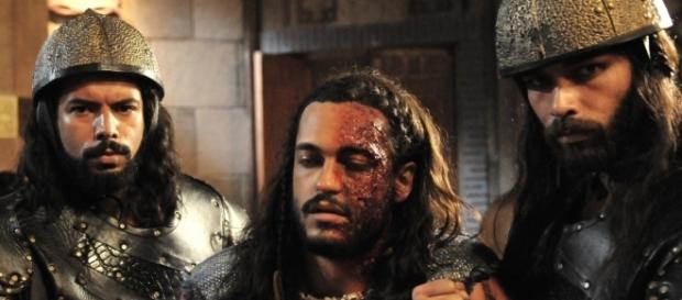 Tobias, desfigurado após captura pelos soldados de Jericó em A Terra Prometida Tobias, desfigurado após captura pelos soldados de Jericó em A Terra Prometida