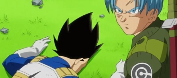 Vegeta caído en el episodio 56 de la serie Vegeta caído en el episodio 56 de la serie