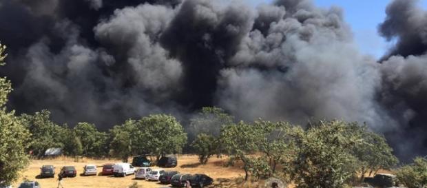 Incêndio junto ao Festival Andanças. Incêndio junto ao Festival Andanças.