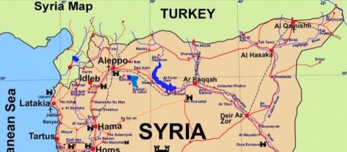 L'attuale mappa della Siria che in futuro potrebbe subire sostanziali modifiche