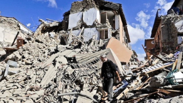 Ciò che rimane di Amatrice dopo il terremoto