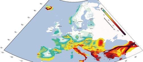 Una mappa delle zone sismiche dell'Europa