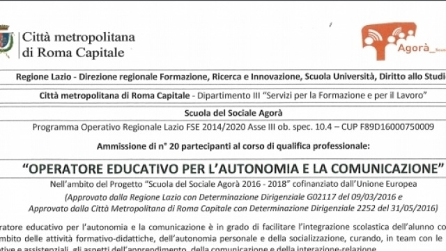 Operatore educativo per l'autonomia e la comunicazione