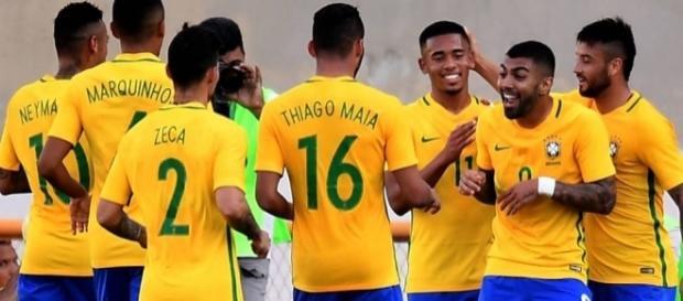 Seleção Olímpica em amistoso no último sábado (Foto: Evaristo Sá/AFP) Seleção Olímpica em amistoso no último sábado (Foto: Evaristo Sá/AFP)