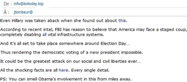 Explicites ou plus subtils, des sites renforcent les propos de Trump dénonçant un complot contre lui Explicites ou plus subtils, des sites renforcent les propos de Trump dénonçant un complot contre lui
