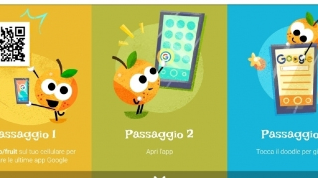 Google lancia i Doodle Fruit Games con l'avvio delle Olimpiadi 2016.