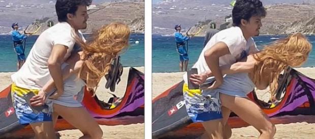 La actriz Lindsay Lohan en el momento del forcejeo con su novio ruso en Mykonos La actriz Lindsay Lohan en el momento del forcejeo con su novio ruso en Mykonos