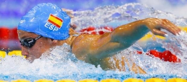 Mireia Belmonte compitiendo en Río 2016 Mireia Belmonte compitiendo en Río 2016
