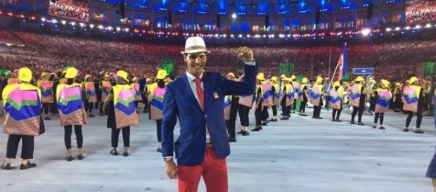 Rafael Nadal en el Estadio de Maracaná en la inauguración de Los JJOO de Río 2016. Rafael Nadal en el Estadio de Maracaná en la inauguración de Los JJOO de Río 2016.