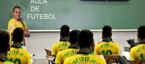 Marta marcou dois gols na vitória do Brasil Marta marcou dois gols na vitória do Brasil