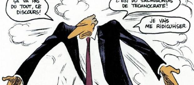 Viñeta del cómic 'Quai d'Orsay' sobre un Ministro hiperactivo, obsesionado con el discurso perfecto. Viñeta del cómic 'Quai d'Orsay' sobre un Ministro hiperactivo, obsesionado con el discurso perfecto.
