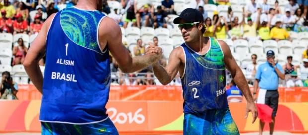 Foto: Dupla brasileira é derrotada por austríacos nesta segunda (wp.clicrbs/Reprodução) Foto: Dupla brasileira é derrotada por austríacos nesta segunda (wp.clicrbs/Reprodução)