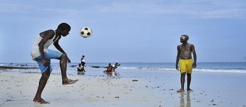 Children playing football in Somalia. Photo (public domain) by AMISOM Public Information