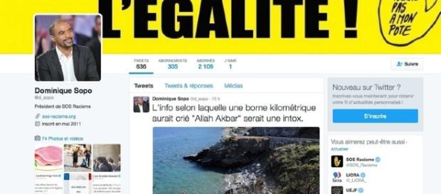 Un tweet indigne de SOS Racisme. Un tweet indigne de SOS Racisme.