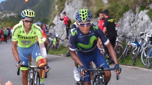 Alberto Contador con Nairo Quintana