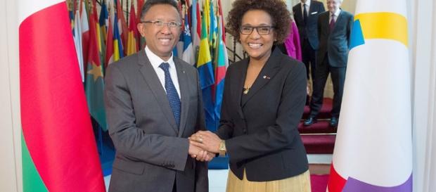 Michaëlle Jean, SG de l'OIF reçue par le président de la République malgache Michaëlle Jean, SG de l'OIF reçue par le président de la République malgache