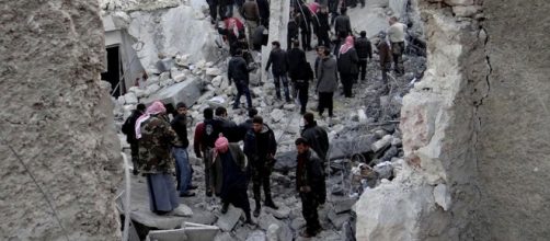 Un quartiere di Damasco devastato dalla guerra