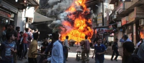 Una tragica immagine di Aleppo, città simbolo della carneficina siriana