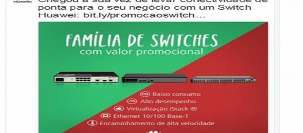 Com cores do Fluminense, Huawei faz propaganda de lançamento para o ramo da telefonia (Foto: Twitter/Reprodução) Com cores do Fluminense, Huawei faz propaganda de lançamento para o ramo da telefonia (Foto: Twitter/Reprodução)