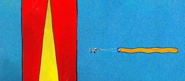 La viñeta de 'El Español' que compara el catalanismo con Al Qaeda y España con las Torres Gemelas de NY. La viñeta de 'El Español' que compara el catalanismo con Al Qaeda y España con las Torres Gemelas de NY.
