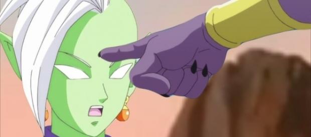 Zamasu muere a manos de Bills. Zamasu muere a manos de Bills.
