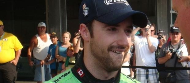 IndyCar driver James Hinchcliffe and Sharna Burgess are competing for the Mirrorball Trophy on 'DWTS' season 23. Chuck Carroll/Wikimedia Commons IndyCar driver James Hinchcliffe and Sharna Burgess are competing for the Mirrorball Trophy on 'DWTS' season 23. Chuck Carroll/Wikimedia Commons