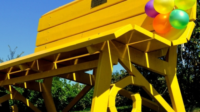 La Big Yellow Bench.foto di Alex Botto #langhe