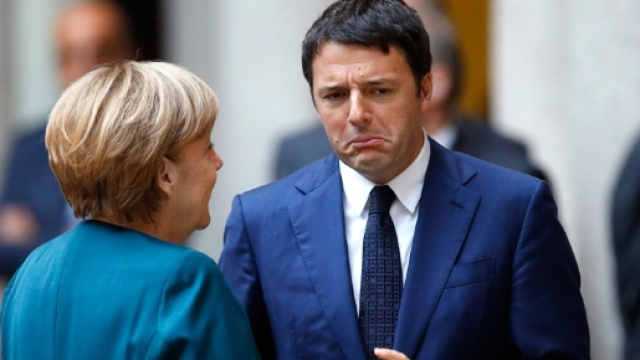 Matteo Renzi a colloquio con Angela Merkel