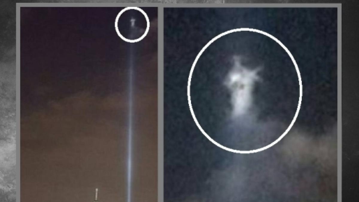Angel of 9-11: photo of apparition on top light beam of World Trade Center  site goes viral