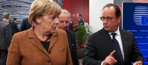 La cancelliera Merkel e il presidente Hollande