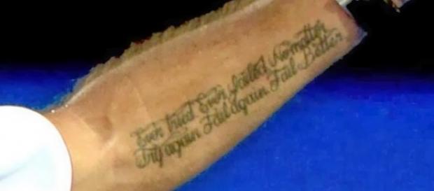 Tatuaje de Stanislas Wawrinka en su brazo izquierdo Tatuaje de Stanislas Wawrinka en su brazo izquierdo