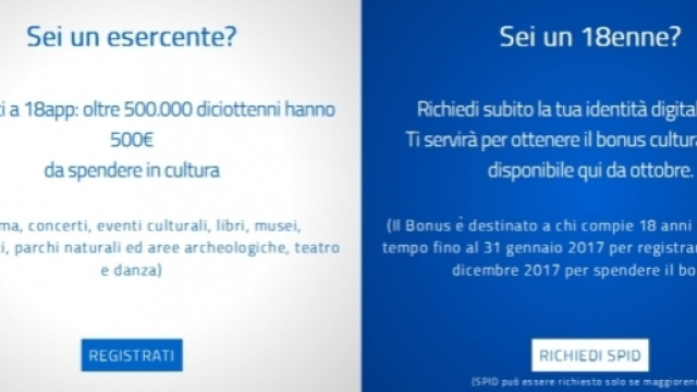 Attraverso la "webapp", il Governo assegnerà 500 euro ai diciottenni