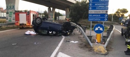 La Volkswagen Golf dopo l'incidente.