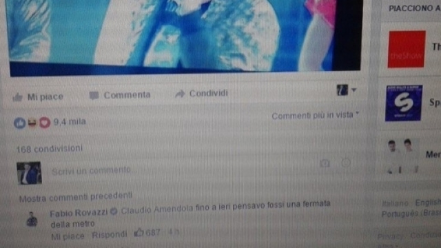 Fabio Rovazzi, replica su Facebook a Claudio Amendola