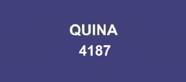 Divulgação de segunda-feira - Resultado Quina 4187 Divulgação de segunda-feira - Resultado Quina 4187