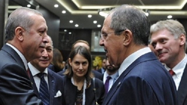 Recep Erdogan con il ministro degli esteri russo, Sergej Lavrov