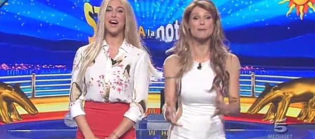 Belen Rodriguez e Michelle Hunziker a Striscia la Notizia Belen Rodriguez e Michelle Hunziker a Striscia la Notizia